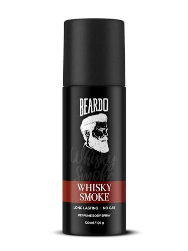 Beardo Whisky Smoke Perfume Body Spray for Men 120ml | Spicy, Woody – Oudh No Gas Deo for Men Long Lasting | Date night Deodorant | Gift for Husband