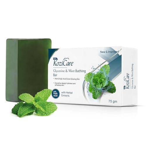 Kozicare Kojic Acid Soap & Glutathione Soap | Glycerin Mint Soap | Detan Soap | Bath Soap Combo Offers | Soaps for Bath | Bathing Soap | Refreshes & Cools Skin | Gives Natural Glow – 75 Gm