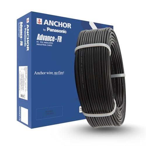 Anchor by Panasonic Penta 2.5 mm PVC Insulated 45 Meter Copper Electric Wire for Home, Industrial and Commercial Connections (Black, N-96335BK)