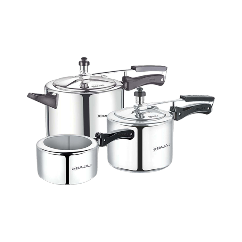 BAJAJ New Shakti 2 L, 3 L, 5 L Inner Lid Pressure Cooker(Aluminium)