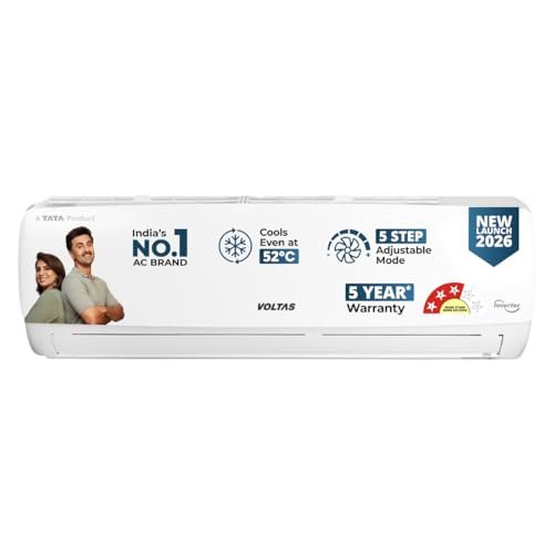 Voltas 1 Ton 3 Star Rating Inverter Split AC(Copper, Memory Restart, Auto Clean (123INV VECTRA ELEGANT, White)
