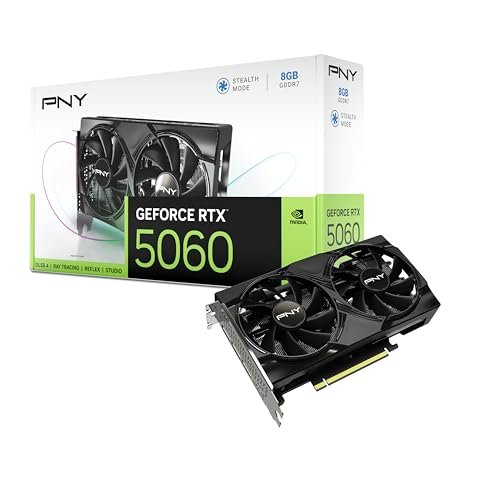 PNY GEFORCE RTX™ 5060 8GB Dual Fan DLSS 4 Gaming Graphics Card – VCG50608DFXPB1