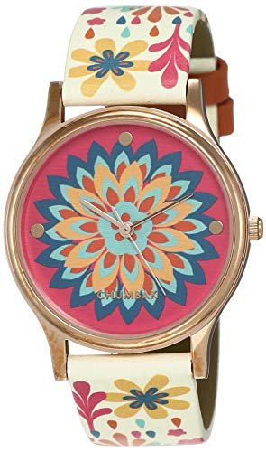 TEAL BY CHUMBAK Analog Wrist Watch for Women | Round Dial | Floral Strap | Stylish Fashion Watch | Gift for Girls & Ladies | Casual & Work Wear