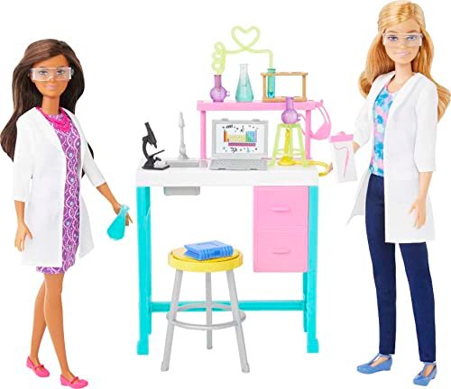 Barbie Science Lab Playset with 2 Dolls, Lab Bench and 10+ Accessories