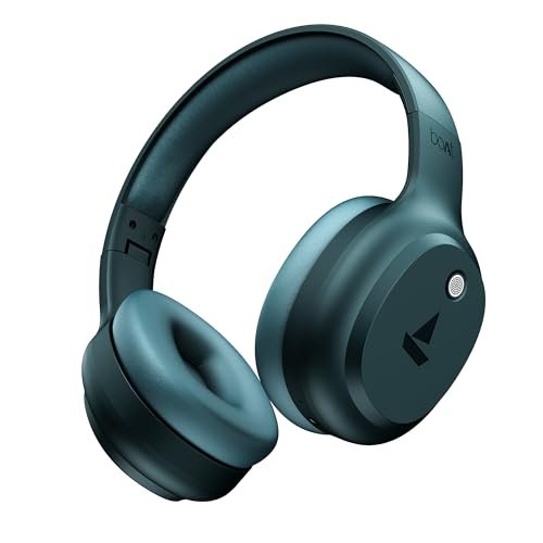Boat Rockerz 421, 60H Battery, Low Latency(40Ms), 40Mm Drivers, ENx Tech, Stream Ad Free Music via App Support, Bluetooth Headphones, Wireless Over Ear Headphone with Mic (Bold Blue)