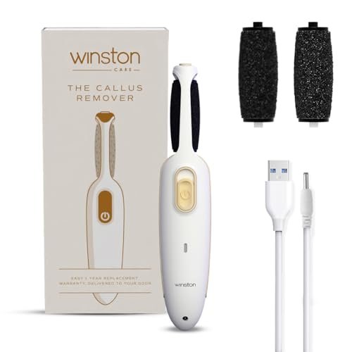 Winston Electric Callus Remover for Feet | 120 Min Runtime, Fast Charging | Rechargeable Foot File | 2 Speed Pedicure Tool for Hard Skin, Cracked Heels & Dead Skin Remover | 1 Year Warranty