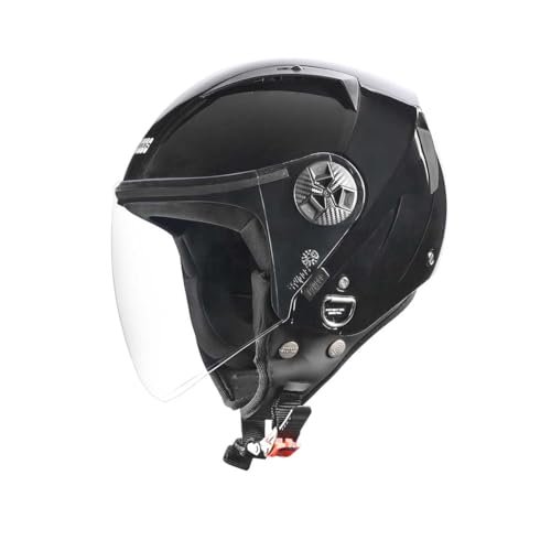 STUDDS Vogue ISI Certified Open Face Motorcycle Helmet for Men and Women with Clear Visor (Black, , L)