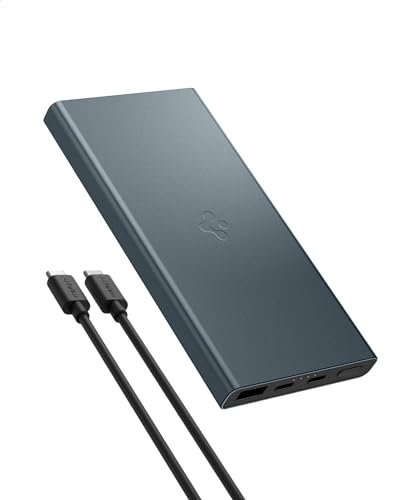 Spigen ArcPack 10000mAh Power Bank, PD3.0, Fast Charging, 22.5W Max Output, 2 Type-C Ports, 1 USB-A Port – (Aluminum, Navy Blue)