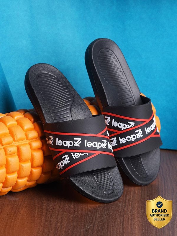 LIBERTY Men Leap7X by Liberty OTTO Black Slippers Slides(Black , 8)