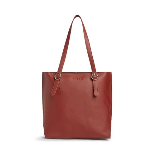 Caprese Elena Medium Tote Bag for Women with Comfortable Straps & Multiple Compartment | Stylish, Durable Design for Work, Travel, Shopping | Large Capacity, Ideal for Tab & Essentials (Cherry Red)
