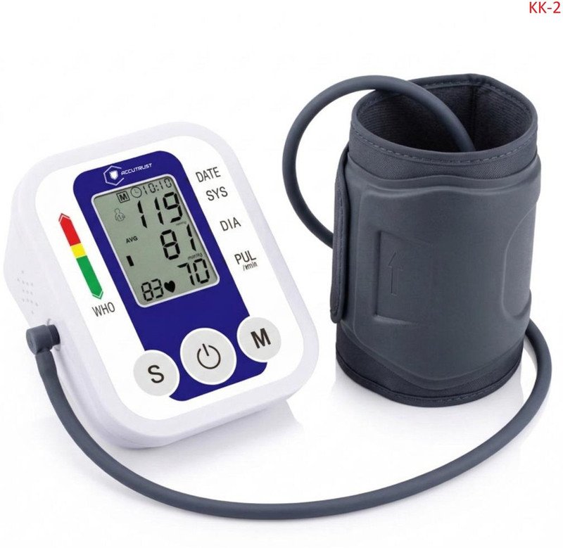 Accutrust Automatic Digital Blood Pressure Monitor Machine for Upper Arm with Large LCD Display, Heartbeat Detection & Memory Function Bp Monitor(Blue)