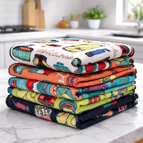 Cutting EDGE 220 GSM–Set of 5–Microfiber Car & Bike Cleaning Cloth, Soft Absorbent Lint Free Towels, Scratch Free Reusable Cloth for Car Cleaning, Glass, Dashboard & Interior (30 x 30 cm, Multicolor)