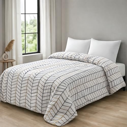 Zinnia Ultra Soft Microfibre Printed Comforter | (Print – Designer) (VINTRO Blue Beige and Blue)