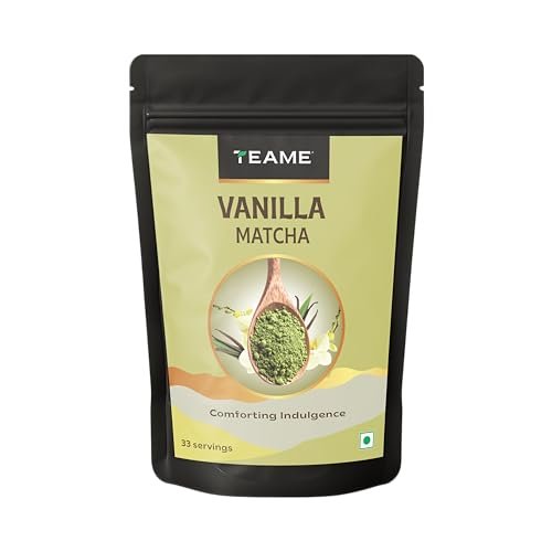 TE-A-ME Vanilla Matcha Tea Powder – 50g (33 Servings) | Make Delicious Flavoured Matcha Vanilla Latte | 100% Natural