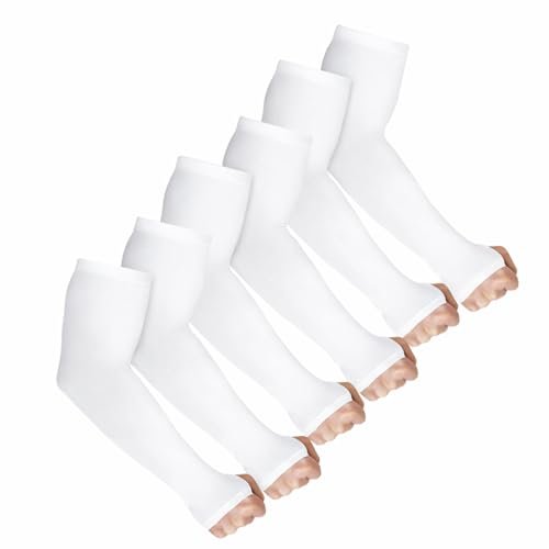 PulGos UV Protection Arm Sleeves with Thumb Holes, Nylon Sun Protection Hand Cover for Running and Cycling, Unisex