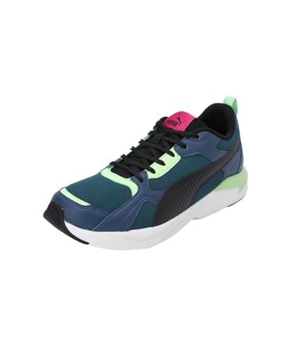 PUMA Mens X-Ray Fluido Black-Dark Denim-Fizzy Lime Sneaker – 7 UK (39464101)