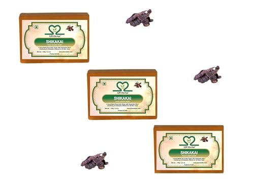 S2M Herbal Shikakai Soap (3 x 125 g) | Ayurvedic Herbal Soap Bar for Face & Body | Gentle Natural Cleansing | Made in India