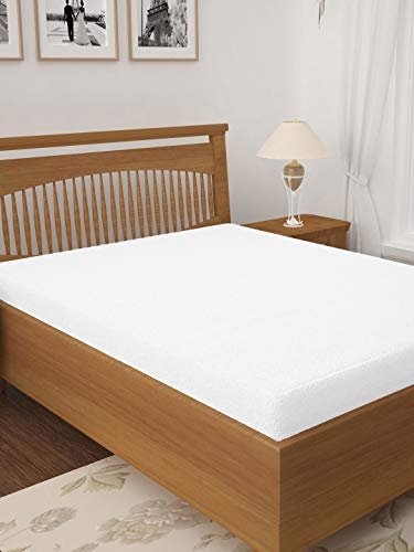 BIANCA Mattress Protector -1pc Small (coolsheild) | Waterproof & Breathable Anti Bacterial | Size Mattress Protector with Fitted Pattern and Elastic Edges. Plain-White