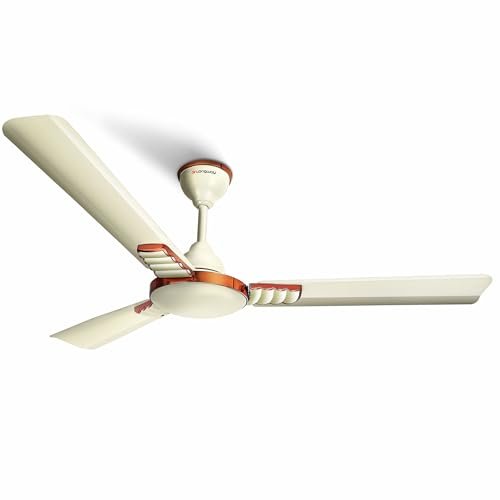 LONGWAY Wave P1 1200 mm/48 inch Ultra High Speed 3 Blade Anti-Dust Decorative Ceiling Fan 2 Years Warranty (Ivory, Pack of 1)