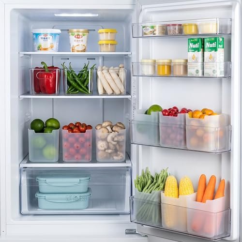 MILDIV Fridge Storage Box Multipurpose Container for Storage Space-Saving Refrigerator Side Door Organizer for Kitchen Fruits, Vegetables Storage Containers- Transparent, 1 Pc, 950 ML