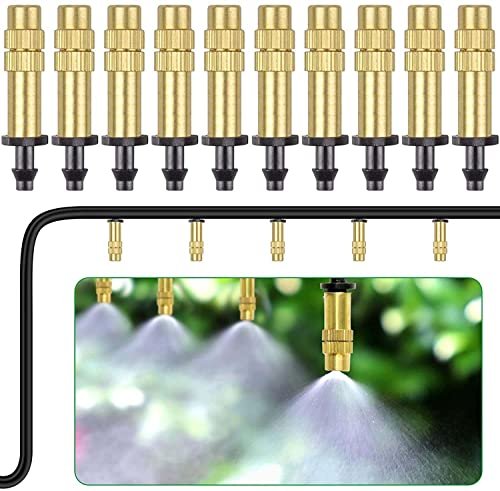 DIY Crafts 10x, Brass Mist, Brass Misting for Fan Misting Kit Convert Connects Fan Water Mister Cooling Patio Breeze Misting Heat Down Umbrella,Patio,Pergola,Vestibule Lawn,Pat(10x, Brass Mist)