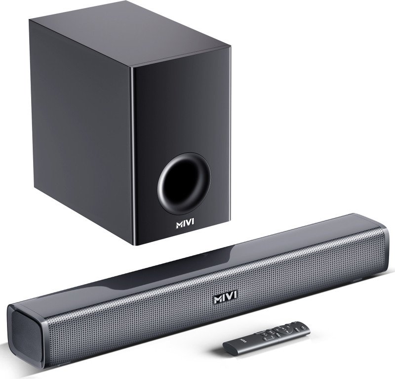 Mivi Fort H160 Soundbar, 160 Watts, 2.1 Channel, Multi-Input and EQ Modes, BT v5.1 160 W Bluetooth Soundbar(Black, 5.1 Channel)