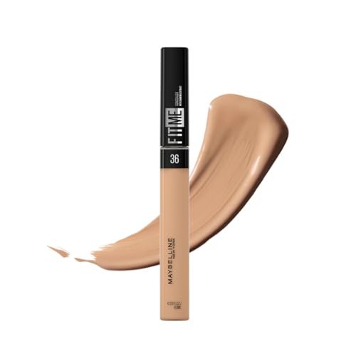 Maybelline New York Fit Me Concealer, Oil free Liquid conceals dark circles, redness, flaws & blemishes. Fit Me suits oily & dry skin – Golden Caramel|6.8ml
