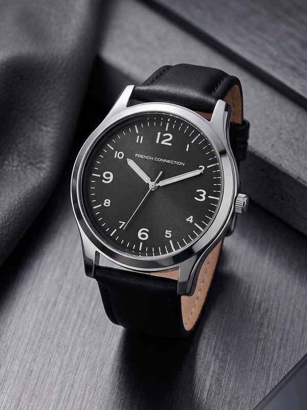 French Connection Men’s Round Black Dial Analog Watch Analog Watch  – For Men