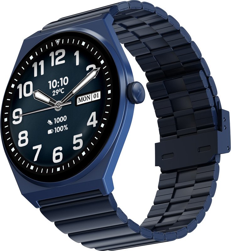 Fire-Boltt Legacy Nova 1.43 inch Ultra Slim AMOLED Wireless Charging Rotating Crown BT Call Smartwatch(Midnight Sapphire Strap, Free Size)