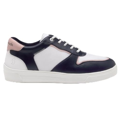 SOLETHREADS Splatter Sneakers for Women |Premium Vegan Leather |Retro Design|Comfortable| Lightweight |Casual| Stylish| Anti-Skid| Memory Foam Outsole | Premium Shoes for Women | Navy | 7UK