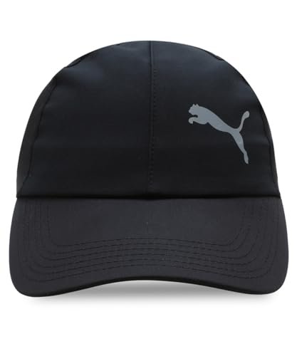 PUMA Poly Cotton Cap IND – Stylish and Sporty Six-Panel Cap with Curved Visor, Adjustable Hair-Safe Closure, and Iconic Cat Logo for All-Day Comfort Black