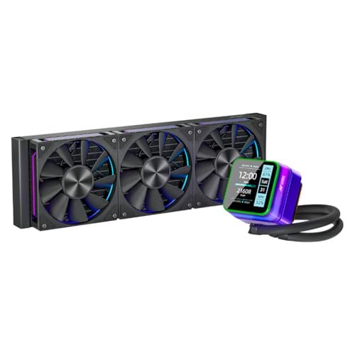Ant Esports Glacius 360 AIO Liquid Cooler|2.8″ LCD Display|Intel LGA1851, AMD AM5|High-Performance FAN 2000 RPM, 86 CFM, 3.54 mmH2O of Static Pressure|Magnetic Temperature Monitoring Display