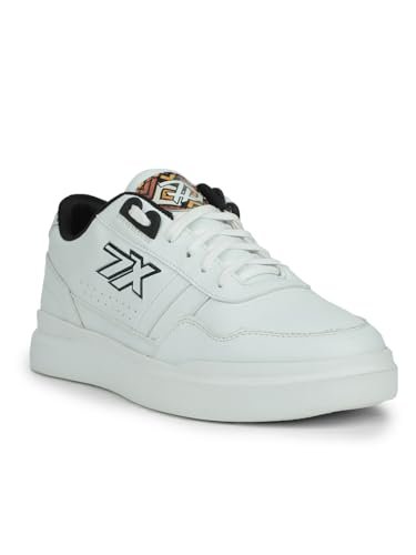 Liberty Leap7x NICOLAS-1E Lacing Casual Sneakers for Men with EVA Sole|PVC Upper|Memory Foam Insole|Stylish & Comfortable|Breathable, Lightweight & Flexibility|Shock Absorption (White – 44 EU)