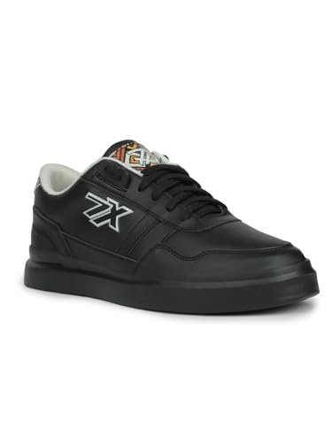 Liberty Leap7x NICOLAS-1E Lacing Casual Sneakers for Men with EVA Sole|PVC Upper|Memory Foam Insole|Stylish & Comfortable|Breathable, Lightweight & Flexibility|Shock Absorption (Black – 43 EU)