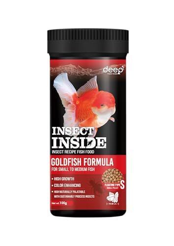 Deep, Insect Inside (Cricket) for High Protein Super Premium Gold Fish Formula for High Growth & Colour Enhancing Floating Small Pellet 100 Gm