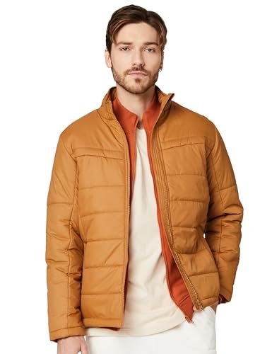 Amazon Brand – Symbol Men’s Solid Full Sleeves Regular Fit Bomber Standard Length Jacket ( AW21-HS-QWH-157_Mustard_S )