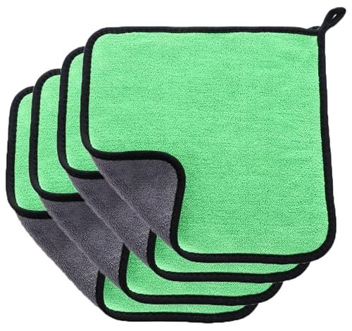 GLUN® Microfiber 850 GSM Cloth for Car Cleaning and Detailing, Double Sided, Extra Thick Plush Microfiber Towel Lint-Free, all Cleaning Purpose Pack of 4
