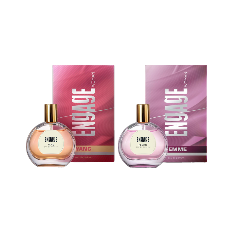 Engage Yang + Femme EDP Combo for Women 50ml x2, Skin Friendly Eau de Parfum Eau de Parfum  –  100 ml(For Women)