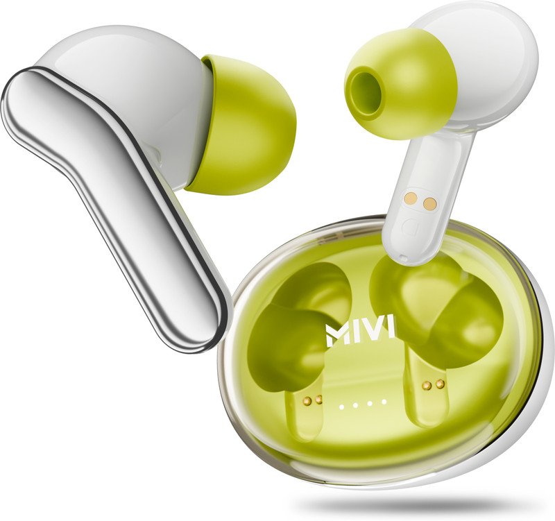 Mivi DuoPods Zig TWS, 13mm Bass, AI ENC HD Calls, 70H PT Bluetooth(Grey, True Wireless)