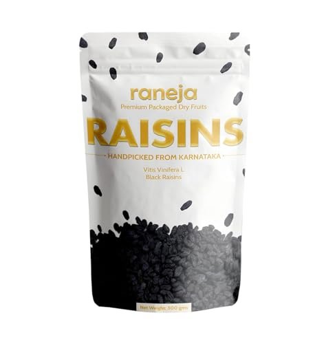 Raneja Premium Afghani Seedless Black Raisins 300g | High in Antioxidant Kali Kishmish/Kismis Dry Fruits, Healthy Snacks | Rich in Fiber & Potassium | Naturally Sweet & Tasty
