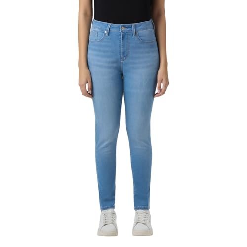 Women Light Blue High Rise Skinny Fit Powerflex Jeans