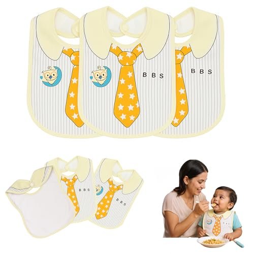 VIVATRA Waterproof Spill Resistant Bibs, Baby Apron with Bib, Baby Bibs for 6 to 12 Months, Fastdry Bibs, Soft Cotton Bib (Set of 3)
