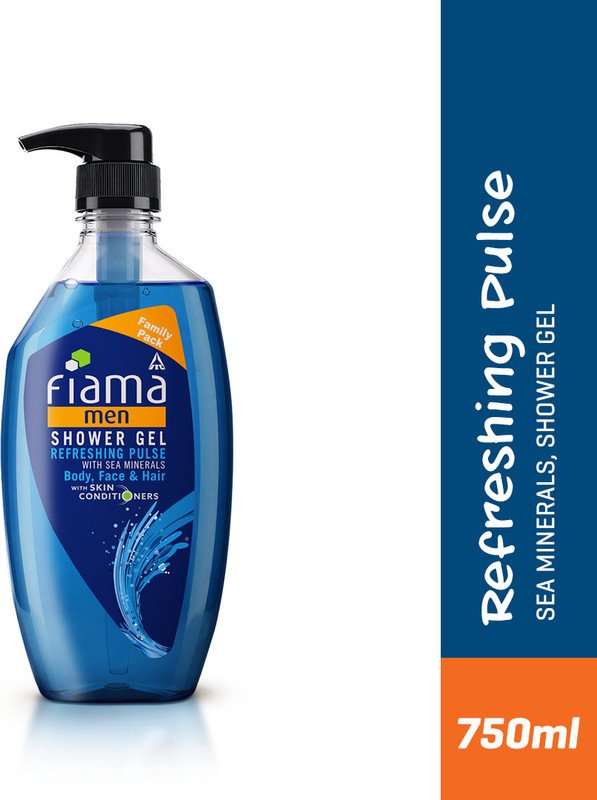 FIAMA Men Body Wash Refreshing Pulse Shower Gel, Fresh Looking Skin, Pump Bottle(750 ml)