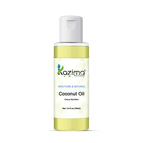 KAZIMA Coconut Carrier Oil (Extra Virgin) 100% Pure Natural & Undiluted Oil – Cold Pressed, Aromatherapy (100ML)