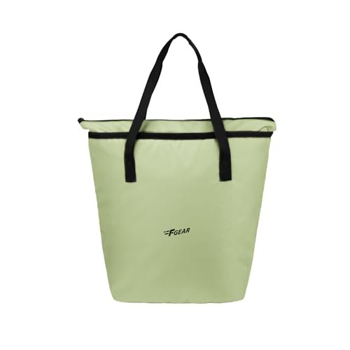 F Gear Flex Quite Green Tote Bag for Women|Handbag with 1 Spacious Compartment & Inside 2 Pockets|Zip Closure, Premium Finish|Lightweight & Durable|Shopping, Stylish Office, Travel, College Tote