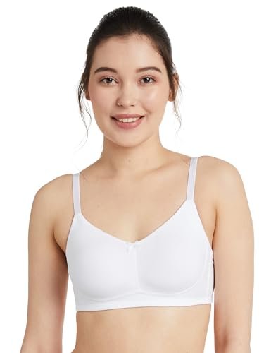 Amazon Brand – Symbol Women’s Cotton Stretch Non Padded Wire Free Full Coverage Lift Up Bra (BRA-02 Cont_White_38B)