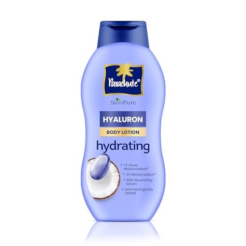 Parachute SkinPure Hyaluron Body Lotion with Virgin Coconut Oil | Deep Hydration for All Skin Types | Moisturises for up to 72 Hours* | Clean, Nourishing Formula | 400 ml