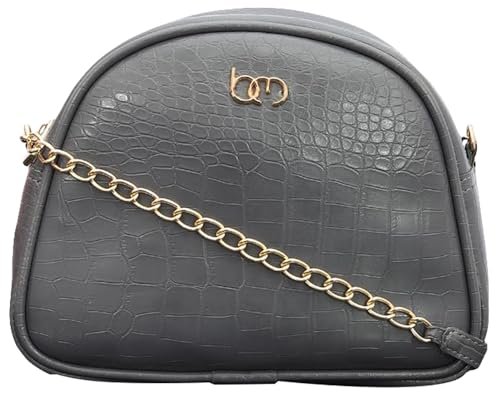 Bagsy Malone Half Moon Sling Bag | Modish Sling Bag (Croco Grey1)