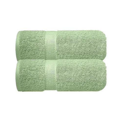 Sulfar 100% Combed Cotton, Quick Drying Highly Absorbent, Luxury Hand Towel Set (Pack of 2, 40 X 70 cm) Nature Green