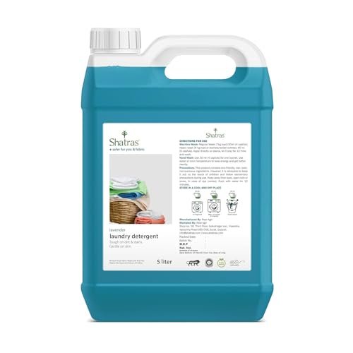 Shatras Liquid Detergent 5 Liter | Laundry Liquid For Fabric Care | Suitable For Top-Load And Front Load Machine And Hand Wash | Concentrated Laundry Detergent (5 liters)